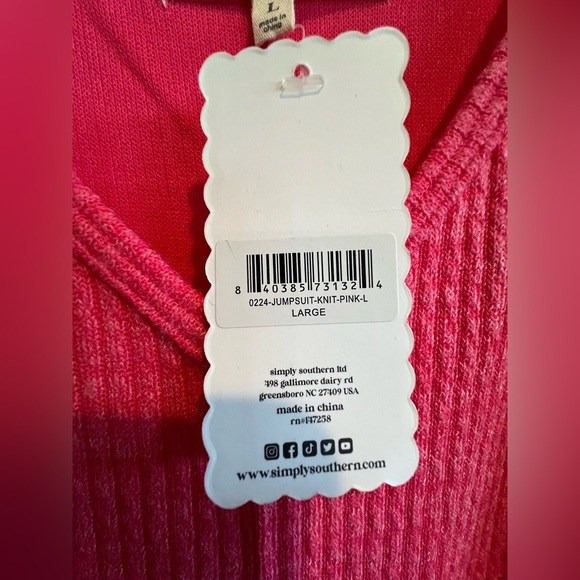 NWT 🩷 Waffle Knit Pink Jumpsuit with Front Pockets - Picture 14 of 14